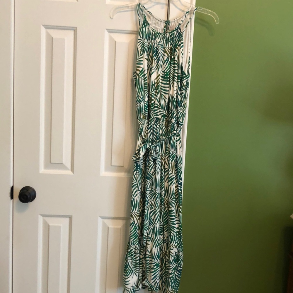 Loft palm branch dress